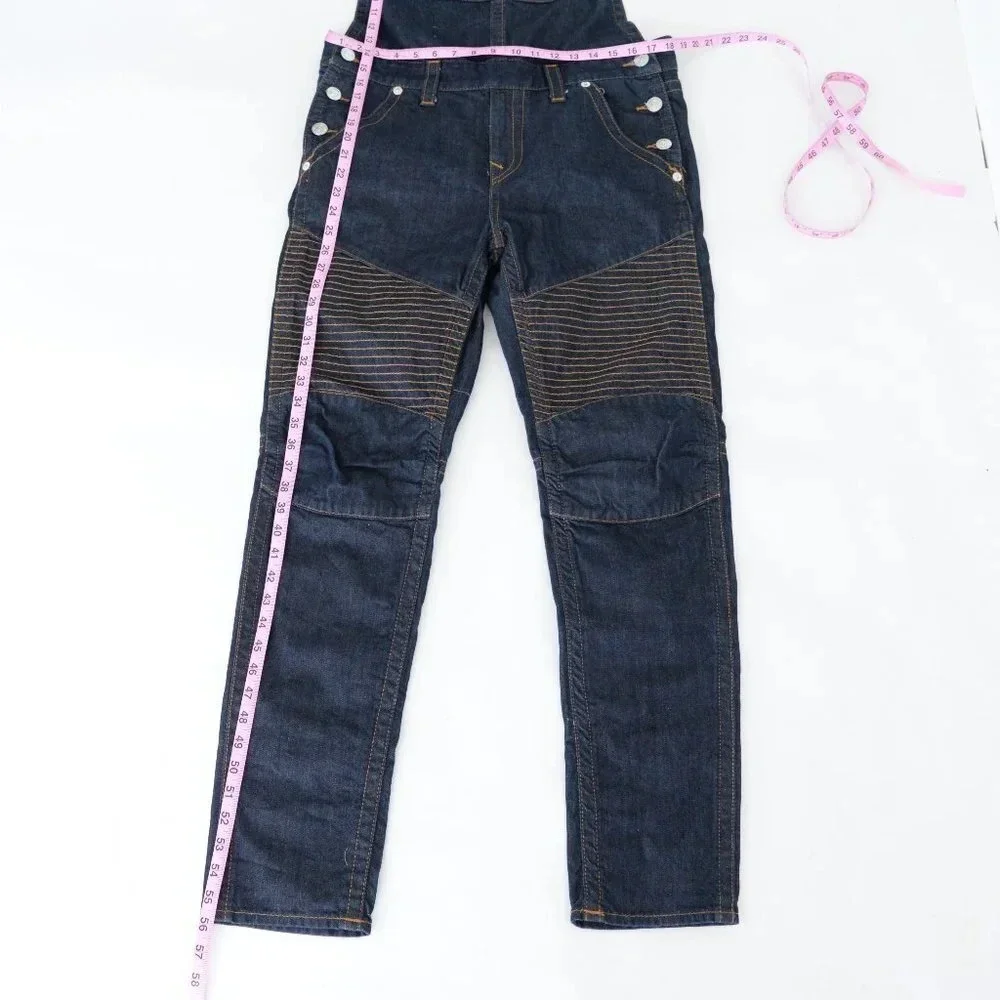 True Religion Y2K Dark Blue Denim Cotton Overalls Relaxed Workwear Preppy M - Picture 5 of 15